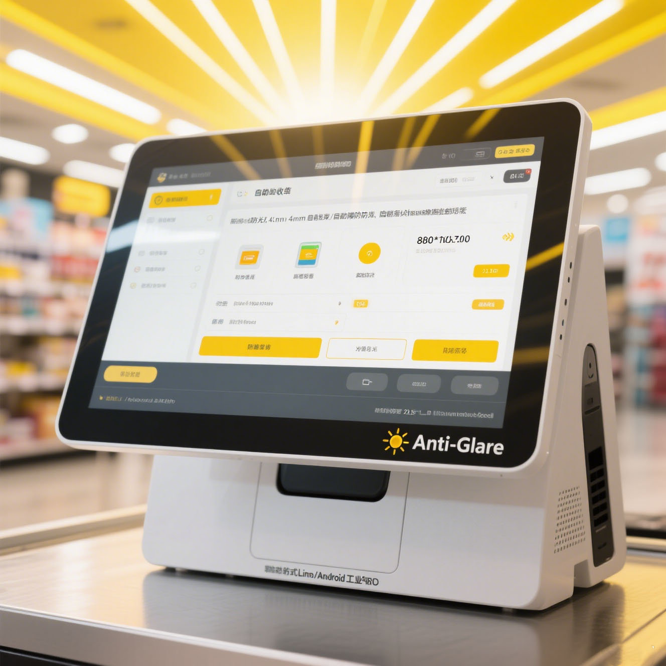 21.5 Inch Embedded Panel PC Linux Anti glare Strengthened Glass POS & Kiosk Terminal