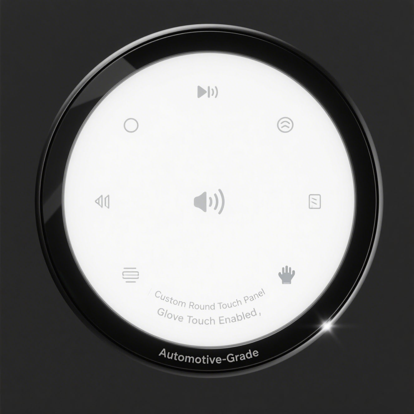 Custom Round Touch Panel Automotive Grade Glove Touch Enabled
