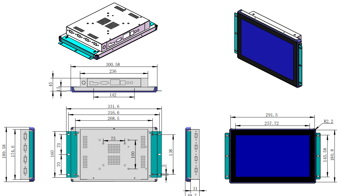 Imbedded Industrial Touch Panel PC  7 to 27 Inch HMI Panel PC