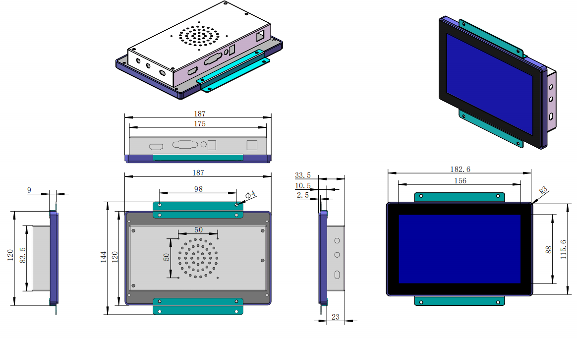 Imbedded Industrial Touch Panel PC  7 to 27 Inch HMI Panel PC